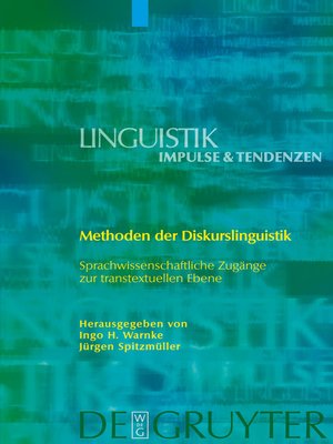cover image of Methoden der Diskurslinguistik